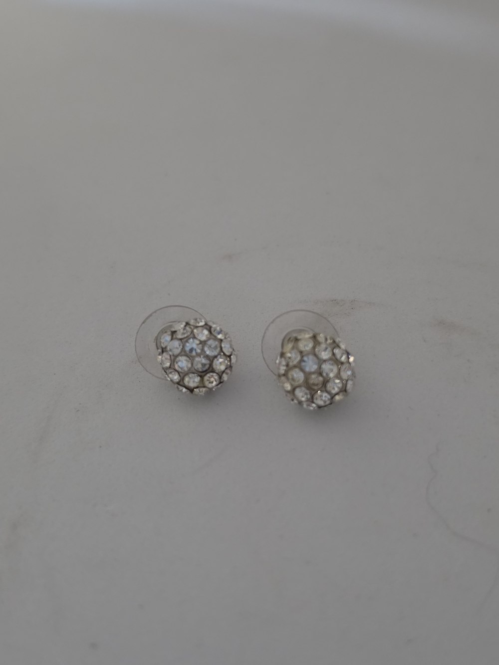 Vtg Crystal Pavé Cluster Stud Earrings - Clear NEW